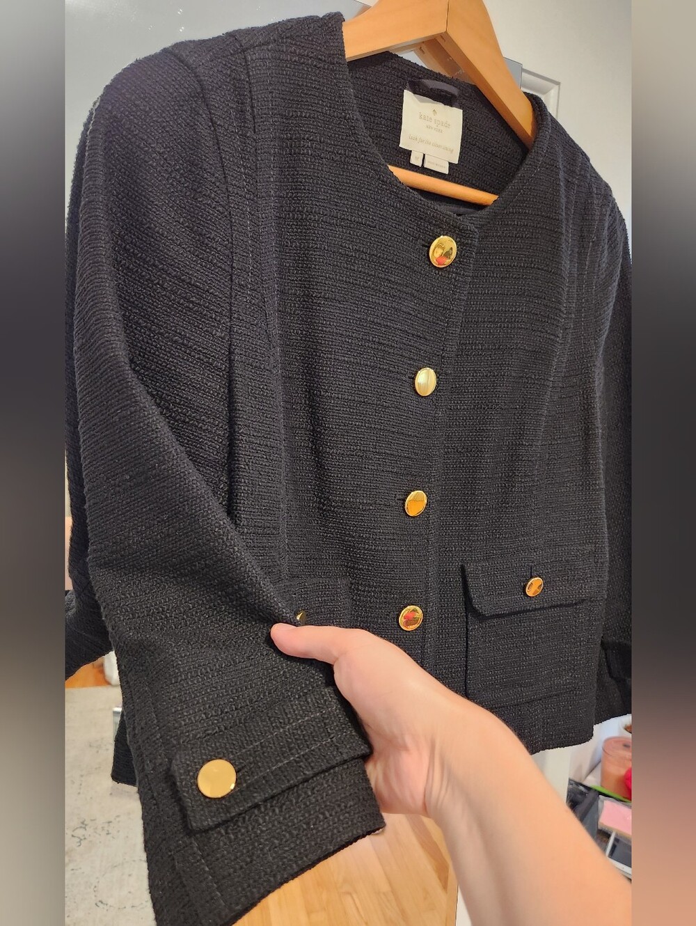 Kate Spade New York Textured Jacket Black Size M - Picture 7 of 9